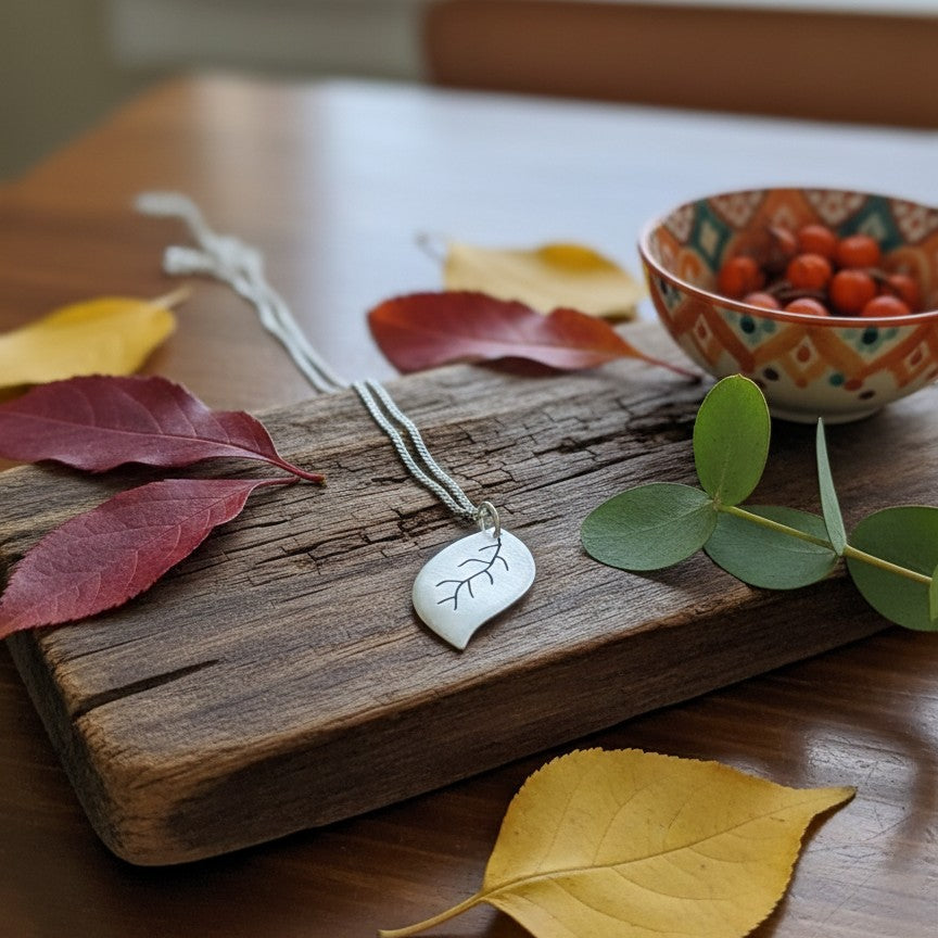 Handcrafted sterling silver Gentle leaf