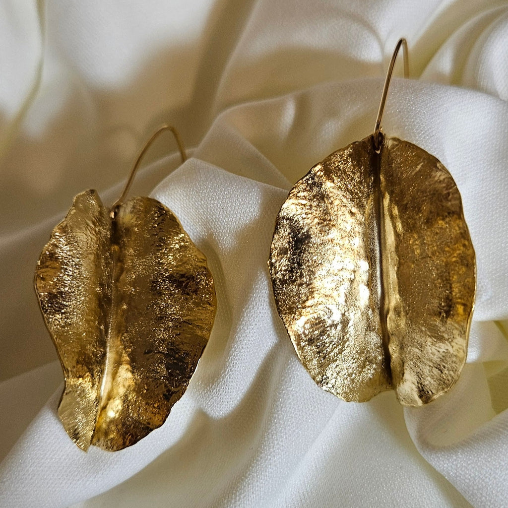 leafs earrings - gold plated cooper 