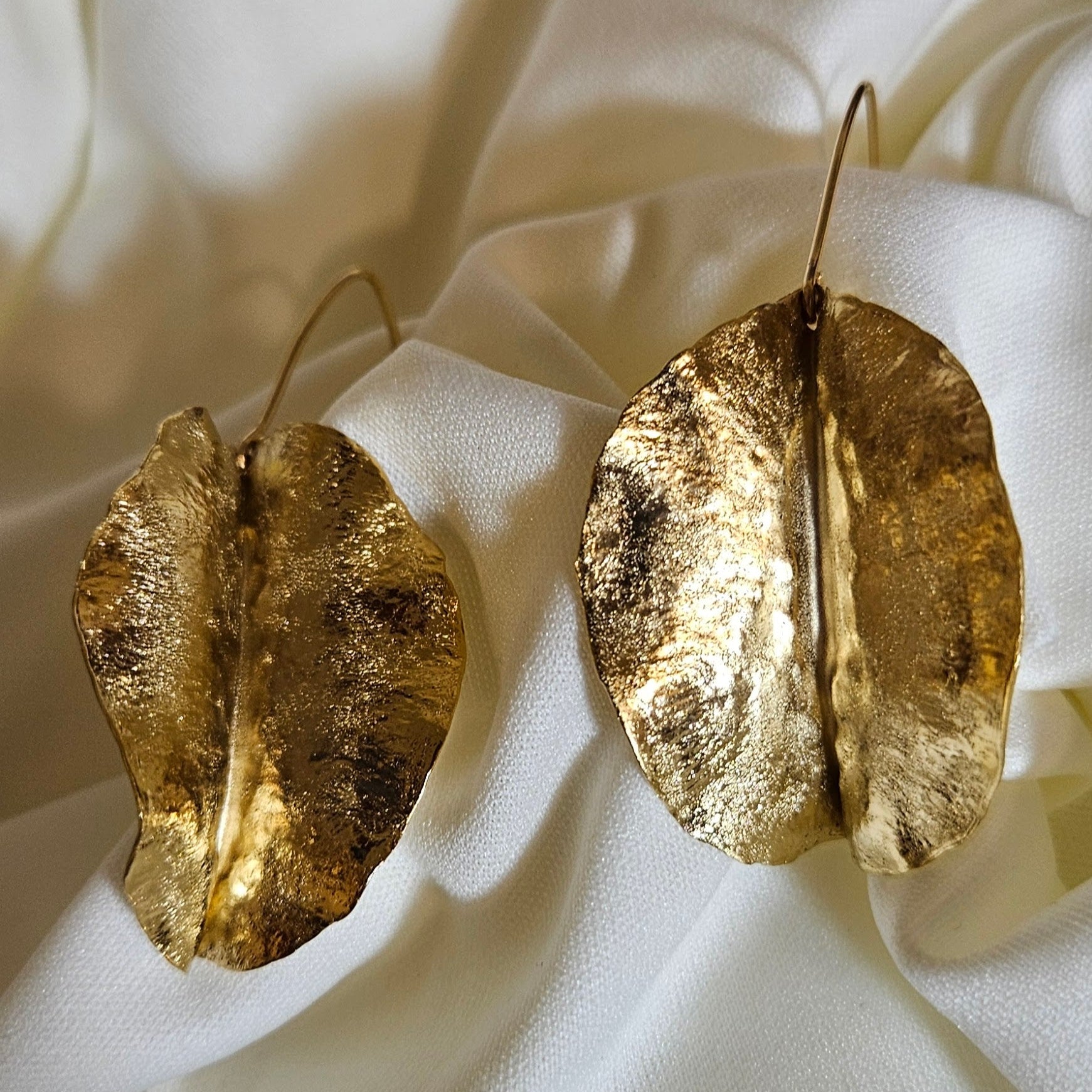 leafs earrings - gold plated cooper 